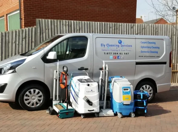 Ely Cleaning Services Ltd Van with carpet cleaning equipment