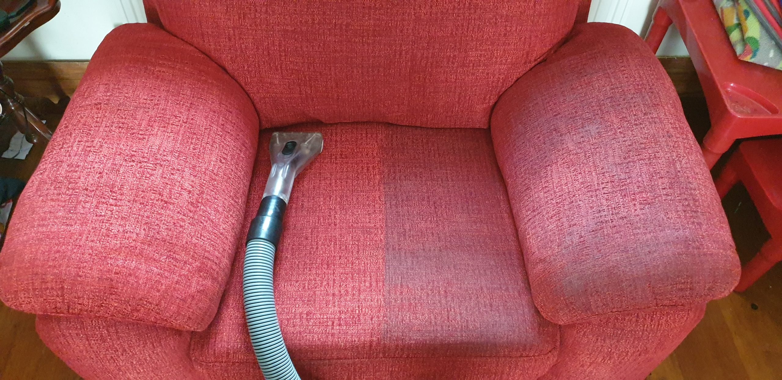 Before and after upholstery cleaning - Ely professional cleaners