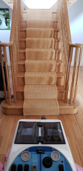 Professional stair carpet cleaning in March PE15 area.