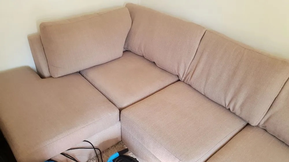 corner sofa after professional cleaning